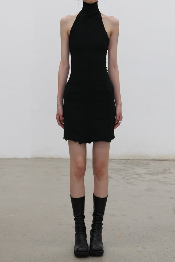 Marc Le Bihan American straight collar stretch dress MLB-21977-BLACK